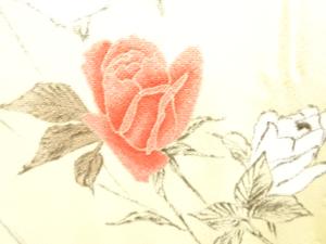 アンティーク　薔薇模様着物